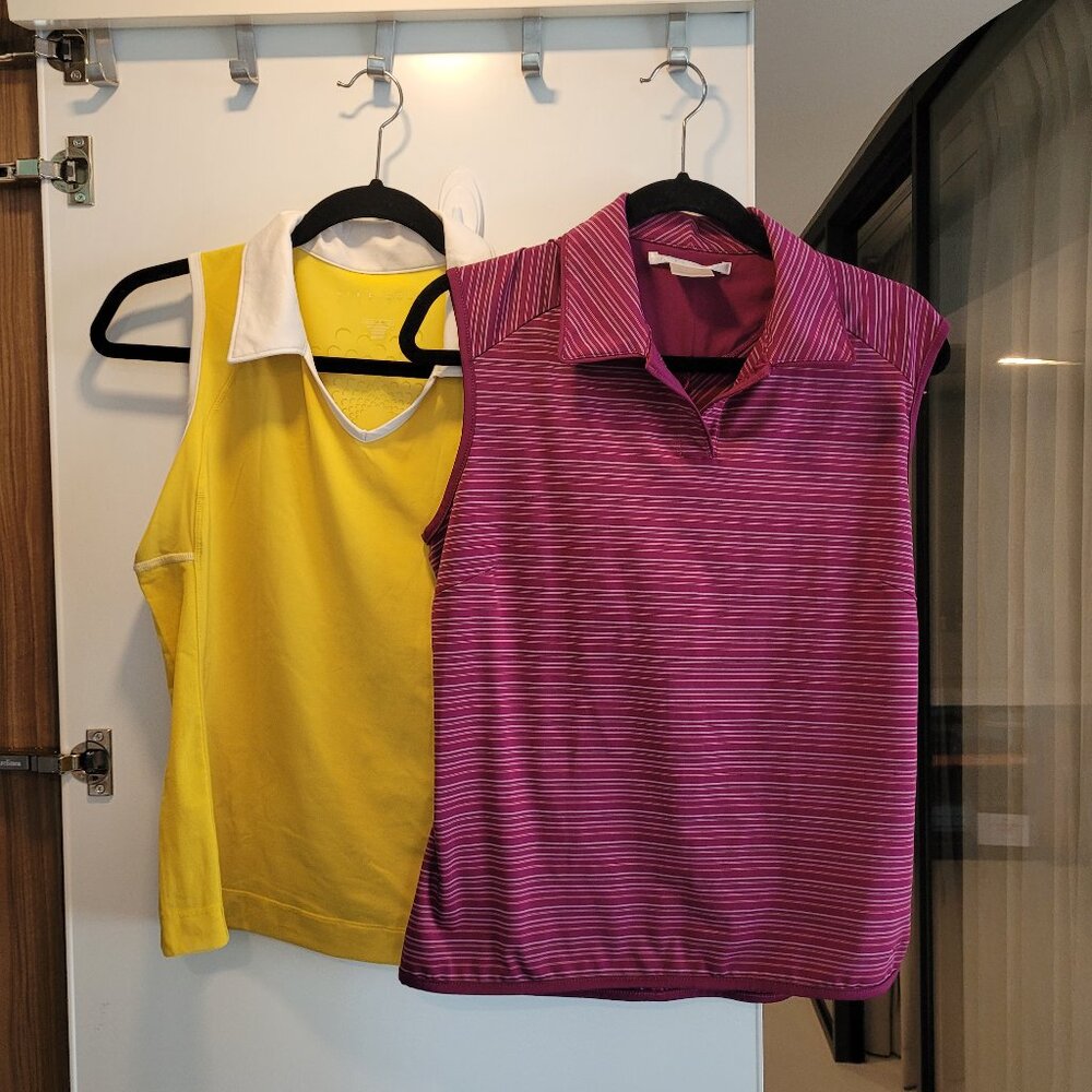two Nike sleeveless golf tees